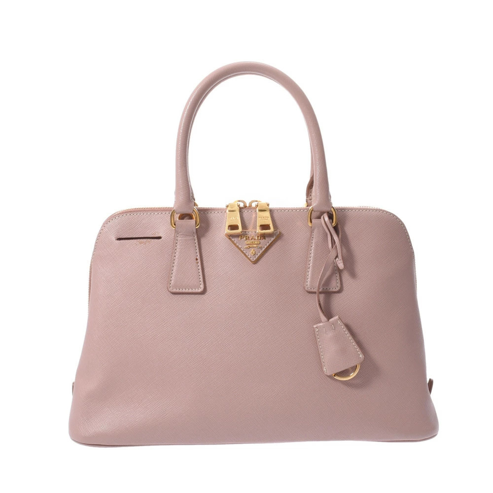 PRADA Pink Beige Saffiano Handbag